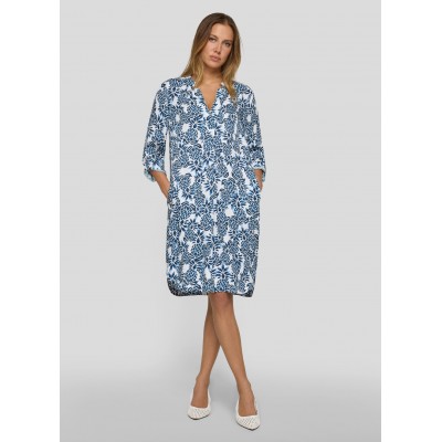Rabe - 56-121161 luchtig zomer kleed print blauw wit.